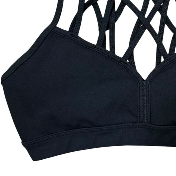 Forever 21 Black Sports Bra Racerback Cut Out Size Small Athleisure Workout - Picture 5 of 10